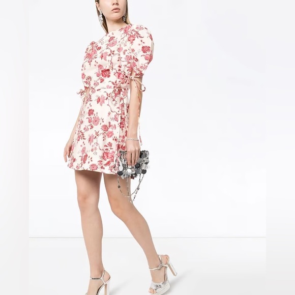 Like new THE VAMPIRE’S WIFE Red Floral Wrapsody Mini Dress - Picture 7 of 16